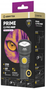 ArmyTek Prime C2 Pro Max Warm LED K&eacute;zil&aacute;mpa Csukl&oacute;p&aacute;nt, Tokkal Akkur&oacute;l &uuml;zemeltetett 3720 lm 203 g (F08601W)