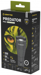 ArmyTek Predator Pro White LED K&eacute;zil&aacute;mpa Akkur&oacute;l &uuml;zemeltetett 1400 lm 136 g (F07301C)