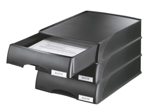 Leitz Iratt&aacute;rol&oacute;, műanyag, 1 fi&oacute;kos,  "Plus", fekete (E52100095)