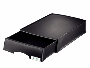 Leitz Iratt&aacute;rol&oacute;, műanyag, 1 fi&oacute;kos,  "Plus", fekete (E52100095)