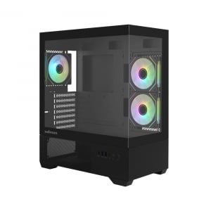 Zalman Chronix táp nélküli ablakos ház fekete + 3db RGB ventilátor