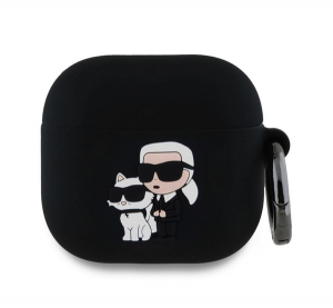 CG MOBILE KARL LAGERFELD 3D LOGO NFT KARL AND CHOUPETTE szilikon tok (karab&iacute;ner) FEKETE Apple AirPods 4 (KLA4RUNKC)