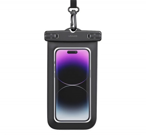 Usams YD011 v&iacute;zhatlan/v&iacute;z&aacute;ll&oacute; tok (univerz&aacute;lis, IPX68, nyakba akaszthat&oacute;, 6.7" m&eacute;ret) FEKETE (FSD1201)