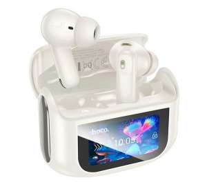 Hoco EQ21 bluetooth f&uuml;lhallgat&oacute; SZTEREO (v5.4, TWS, mikrofon, akt&iacute;v zajszűrő, &eacute;rintőkijelző + t&ouml;ltőtok) FEH&Eacute;R (EQ21_W)
