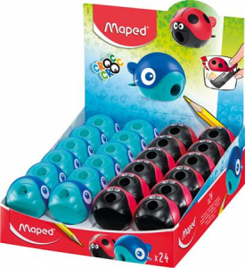 Maped Hegyező display, egylyuk&uacute;, tart&aacute;lyos,  "Croc Croc Easy", katica &eacute;s b&aacute;lna, vegyes form&aacute;k (IMA18113)