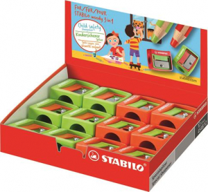 STABILO Hegyező, egylyuk&uacute;,  "Woody 3 in 1", vegyes sz&iacute;nek (TST4548)
