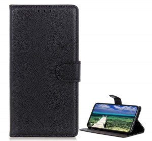 Tok &aacute;ll&oacute;, bőr hat&aacute;s&uacute; (FLIP, oldalra ny&iacute;l&oacute;, asztali tart&oacute;, pr&eacute;mium) FEKETE Vivo V50 "Gigapack csomagol&aacute;s" (GP-171631)