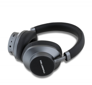 CG MOBILE KARL LAGERFELD SAFFIANO METAL LOGO bluetooth fejhallgat&oacute; SZTEREO (v5.4, mikrofon, ak&iacute;tv zajszűrő + hordtok) FEKETE (KLBHP73PSACKMK)