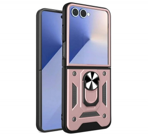 Defender szilikon telefonv&eacute;dő (&uuml;t&eacute;s&aacute;ll&oacute;s&aacute;g, tart&oacute;gyűrű, kamerav&eacute;dő) ROZ&Eacute;ARANY Samsung Galaxy Z Flip7 (SM-F766) "Gigapack csomagol&aacute;s" (GP-171157)