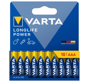 Varta LONGLIFE POWER tart&oacute;s elem (AAA, LR03, 1.5V, alk&aacute;li) 10db/csomag (4903121761)