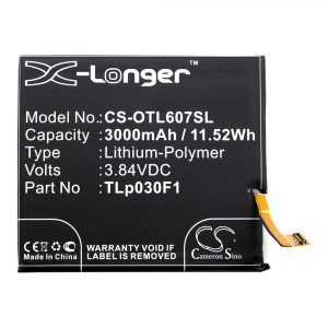 RealPower Alcatel  TLp030F2, TLp030F1 3,84V 3000mAh ut&aacute;ngy&aacute;rtott RealPower Li-Polymer akku (CS-OTL607SL)