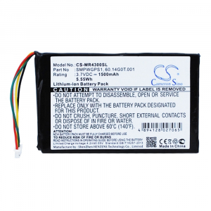 RealPower Magellan 60.14G0T.001,  SMPWGPS1, SMPWGPS1 3.7V 1500mAh ut&aacute;ngy&aacute;rtott akku Li-ion (CS-MR4300SL)