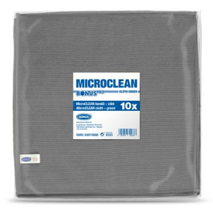 Bonus T&ouml;rlőkendő, univerz&aacute;lis, 10 db, 32x32 cm,  "MicroCLEAN", sz&uuml;rke (KHT1298)