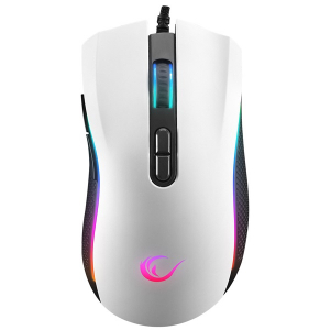 Rampage Egér Gamer - SMX-R44 V2 Macro (12800 DPI, 7 gomb, makro, RGB LED, 1,8m fonott kábel, fehér) (41492)