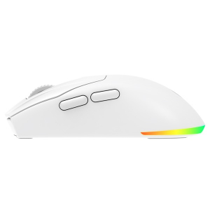 Rampage Vezeték Nélküli Egér - PROTE M5 PRO (Pixart PAW3395, Huano 80M, 26000 DPI, 500mAh, 6 gomb, RGB, Type-C, fehér) (41247)