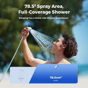Flextail Tiny Shower &ndash; Ultrak&ouml;nnyű hordozhat&oacute; zuhany 2,5L/perc v&iacute;z&aacute;raml&aacute;ssal (TS2500-WT-I)