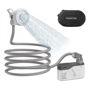 Flextail MAX Shower &ndash; Hordozhat&oacute;, &uacute;jrat&ouml;lthető k&uuml;lt&eacute;ri zuhany, 3,0L/perc v&iacute;z&aacute;raml&aacute;ssal (MS2500-WT-I)