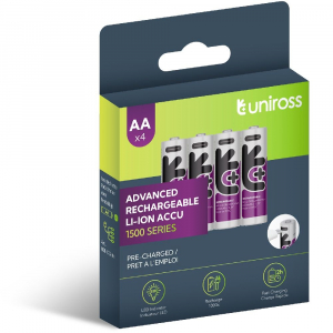 Uniross AA USB-C 1,5V li-ion akkumul&aacute;tor 4db/csomag