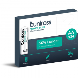 Uniross 1,5V LR6/AA/ceruza tart&oacute;s alk&aacute;li elem POWER PLUS 24db/csomag (UPPAABX24)