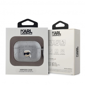 Karl Lagerfeld PU Embossed Karl Head Tok AirPods Pro k&eacute;sz&uuml;l&eacute;khez ez&uuml;st