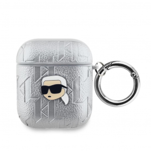 Karl Lagerfeld PU dombor&iacute;tott Karl Head Case AirPods 1/2 k&eacute;sz&uuml;l&eacute;khez ez&uuml;st