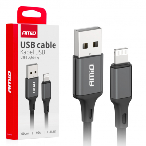 ADATK&Aacute;BEL USB-LIGHTNING 1M 2A FEKETE (0503901)