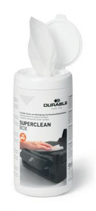 Durable Tiszt&iacute;t&oacute;kendő, műanyag fel&uuml;letre, 100 db,  "SUPERCLEAN BOX 100" (DB570802)