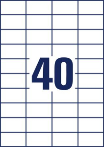 AVERY ZWECKFORM Etikett, univerz&aacute;lis, 52,5x29,7 mm, , 4000 etikett/csomag (AY3651)