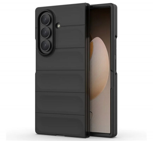 Szilikon telefonv&eacute;dő (&uuml;t&eacute;s&aacute;ll&oacute;s&aacute;g, kamerav&eacute;dő, 3D) FEKETE Samsung Galaxy Z Fold7 (SM-F966) "Gigapack csomagol&aacute;s" (GP-171123)
