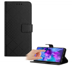 Tok &aacute;ll&oacute;, bőr hat&aacute;s&uacute; (FLIP, oldalra ny&iacute;l&oacute;, asztali tart&oacute;, n&eacute;gyzet, pr&eacute;mium) FEKETE Vivo V50 Lite "Gigapack csomagol&aacute;s" (GP-171629)