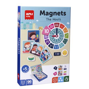 APLI Mágneses készségfejlesztő készlet, 96 db,  Kids "Magnets", az órák (LCA18573)