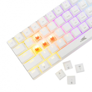 Baracuda DOLPHIN-W - Mechanikus gamer billentyűzet piros kapcsolóval - Fehér - US kiosztás (BGK-03211W/R-US)