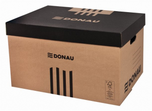 DONAU Archiv&aacute;l&oacute;kont&eacute;ner, levehető tető, 545x363x317 mm, karton, , barna (D7666N5)