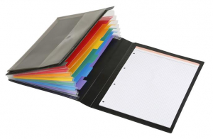 VIQUEL Harmonikamappa, PP, 6 rekeszes,  "Manager Rainbow Class", fekete (IV050967)