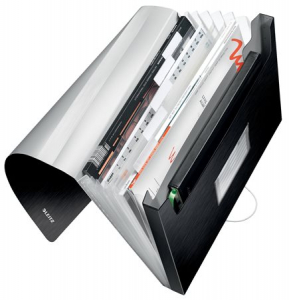 Leitz Harmonikamappa, A4, PP, 6 rekeszes,  "Style", szat&eacute;nfekete (E39570094)