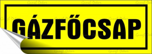 Inform&aacute;ci&oacute;s matrica, 14x5 cm, "G&aacute;zfőcsap" (LUIN085)