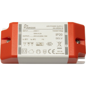Argus LED driver, LED24-15, 24V, 15W (88882205)