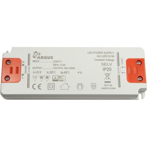 Argus LED driver, LED12-50, 12V, 50W (88882200)