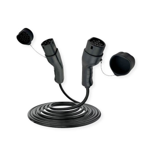 Roline EV K&aacute;bel, Elektromos aut&oacute; t&ouml;ltő k&aacute;bel, Type2, 3 f&aacute;zis&uacute;, 22 kW, 3m, fekete (19.08.0023-4)