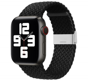 P&oacute;tsz&iacute;j (egyedi m&eacute;ret, kicsi, textil) FEKETE Apple Watch Series 10 42mm / Watch Series 9 41mm / Watch Series 3 38mm "Gigapack csomagol&aacute;s" (GP-142796)