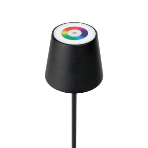 Platinet Asztali l&aacute;mpa, RGB, akkumul&aacute;toros, v&iacute;z&aacute;ll&oacute;, 10 &oacute;ra &uuml;zemidő, 3000K, fekete (PTL44RGB)