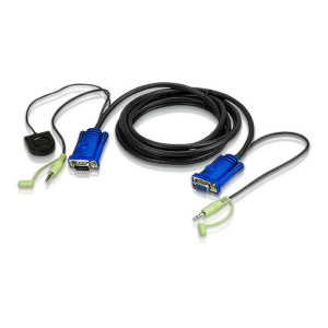 Aten VanCryst K&aacute;bel Portv&aacute;lt&oacute; VGA + audio,   3m - (2L-5203B)