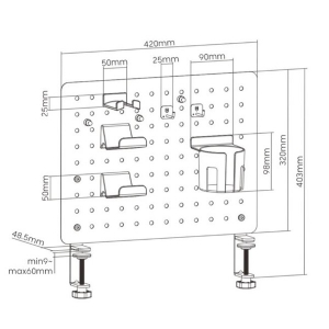 Value Asztalra szor&iacute;that&oacute; t&aacute;bla, opcion&aacute;lis tart&oacute;elemekkel, Clamp Mount Pegboard, Gamer / Office / Irodai, piros (17.99.0099-4)