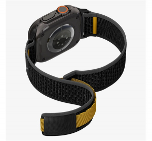 Spigen ATHLEX p&oacute;tsz&iacute;j (egyedi m&eacute;ret, nagy, nylon, t&eacute;pőz&aacute;ras, l&eacute;g&aacute;teresztő, SPORT) FEKETE Apple Watch Series 5 44mm / Watch Series 4 44mm / Watch Serie