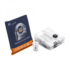 Flextail v&aacute;kuumzs&aacute;k szett &ndash; 4 db 60 &times; 80 cm-es &uacute;jrahaszn&aacute;lhat&oacute; t&aacute;rol&oacute;zs&aacute;k L m&eacute;ret (VBAGL-WT-I)