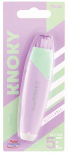 Pentel Hibajav&iacute;t&oacute; roller, 5 mm x 6 m, ut&aacute;nt&ouml;lthető,  "Knoky", vil&aacute;gosz&ouml;ld-lila (PENXZTTR805)