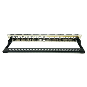 Nikomax Patch panel STP, Keystone, 24 portos, 1U (NMC-RP24S-BLANK-ST-1U-BK)