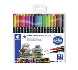 STAEDTLER Alkoholos marker k&eacute;szlet, 0,5/3,0 mm, k&eacute;tv&eacute;gű,  "3187", 36 k&uuml;l&ouml;nb&ouml;ző sz&iacute;n (TS3187TB36)