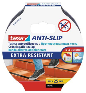 Tesa Cs&uacute;sz&aacute;sg&aacute;tl&oacute; szalag, 25 mm x 5 m,  "Anti-slip", fekete (TE55587F)