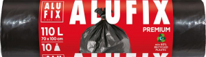 Alufix Szemeteszs&aacute;k, extra erős, 110 l, 10 db, 70x110 cm, 33 &micro;, , fekete (KHK960)